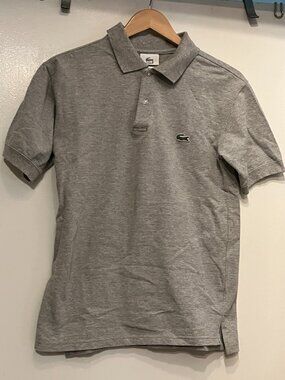 Lacoste Gray Polo Shirt Short Sleeve Small (previously worned)